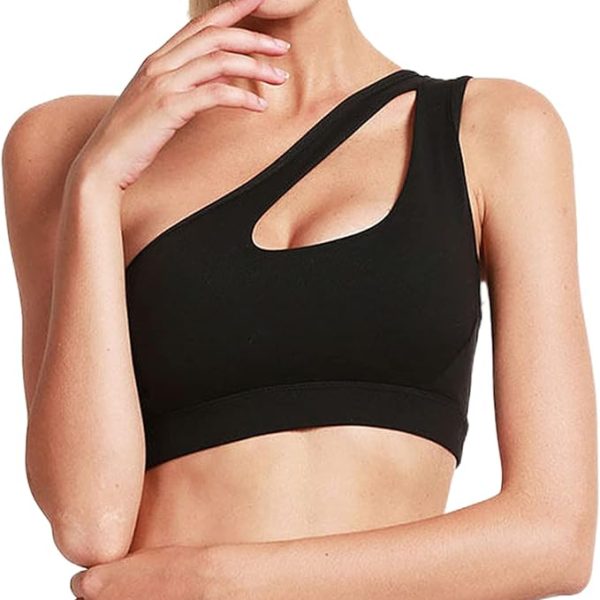 نیم تنه ورزشی Dress Cici One Shoulder Sports Bras, Low Impact Sports Bra