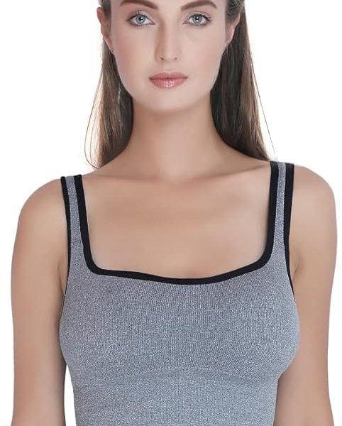 نیم تنه ورزشی GLAMROOT Women's Padded Longline Sports Bra For Yoga,Gym, Workout