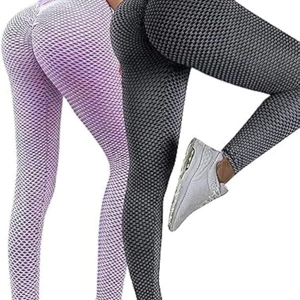 لگ ورزشی زنانه LESS DRAMA High-Waisted Women's Leggings - Ultra Stretchy Yoga Pants for Workouts & Everyday Wear – Tummy Control Sports Yoga Pants Offering Superior Comfort and Fashion