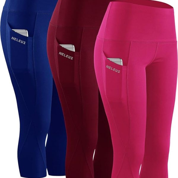 لگ ورزشی زنانه NELEUS womens Capri Compression Pants (pack of 3)