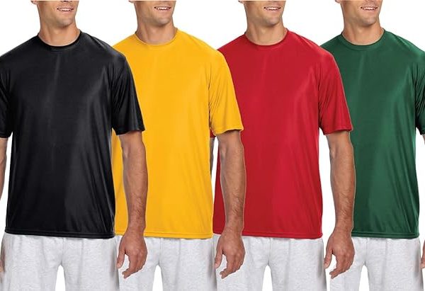 تی شرت ورزشی مردانه Pack of 4 Men's Quick Dry Short Sleeve Athletic Dry Fit T-Shirt - Men Athletic Dryfit Sports T-shirt - Short Sleeve Gym T-shirtsIntroducing our Pack of 4 Dry Fit T-Shirts - the ultimate addition to your athletic wardrobe. This value-packed set includes four different colored tees, giving you a spectrum of options to match your style and mood. Designed with short sleeves, these tees offer the freedom of movement your active lifestyle demands, making them perfect for warm weather workouts. Their quick-drying feature ensures you stay comfortable even during intense exercise sessions or post-wash. These versatile tees are suitable for a wide range of athletic activities, from running and cycling to weightlifting and yoga. Plus, they can easily transition to casual activewear, keeping you stylish on rest days. With a variety of colors in the pack, you can mix and match to create countless workout ensembles or simply choose a different hue for each day of the week. Our breathable fabric guarantees optimal air circulation, keeping you cool and fresh, especially during those demanding physical activities. Available in multiple sizes, finding the perfect fit for your body type is a breeze. And don't forget, this pack makes for an ideal gift, whether you're treating yourself or surprising a fitness enthusiast in your life. Practicality and style merge seamlessly in our Pack of 4 Dry Fit T-Shirts, ensuring you're always prepared for your next workout adventure.