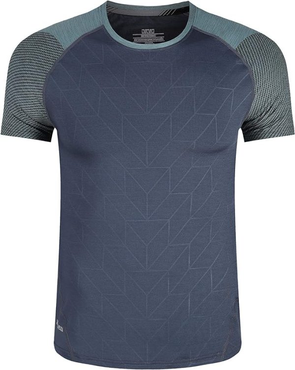 تی شرت ورزشی مردانه  Watflow Short Sleeve Sport T-shirt Basic Compression for Men Active Quick Dry Crew Neck Athletic Running Gym Workout Lightweight Cool Dry Rashguards Tee Tops