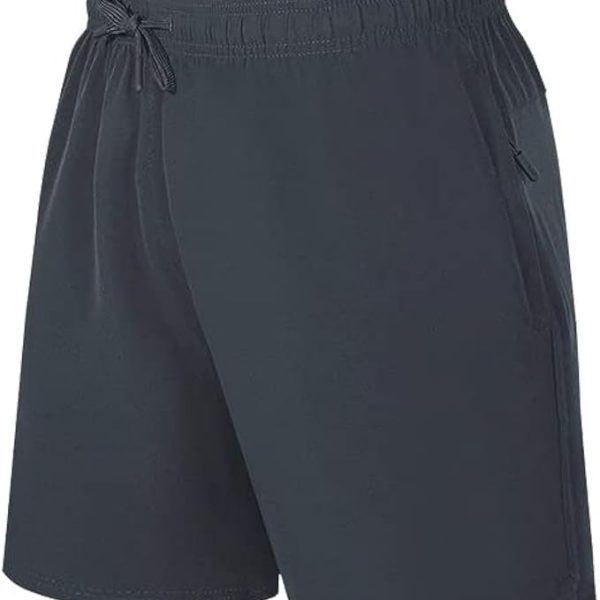 شلوارک ورزشی مردانه Paratoland Mens Gym Shorts with Two Zipper Pockets - Drawstring Running Shorts for Men - Quick Dry Athletic Sports Shorts