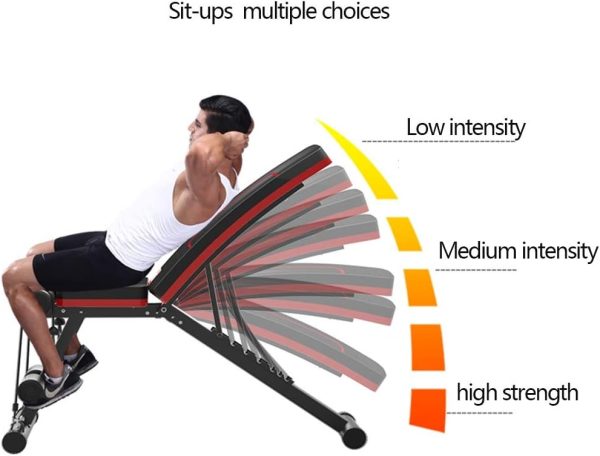 وسایل باشگاه خانگی  COOLBABY Adjustable Benches Dumbbell Bench Gym Supine Board Fitness Club Equipment Home Abdominal Multi-Function Press Double Folding Chair Weight Strength Training - تصویر 5
