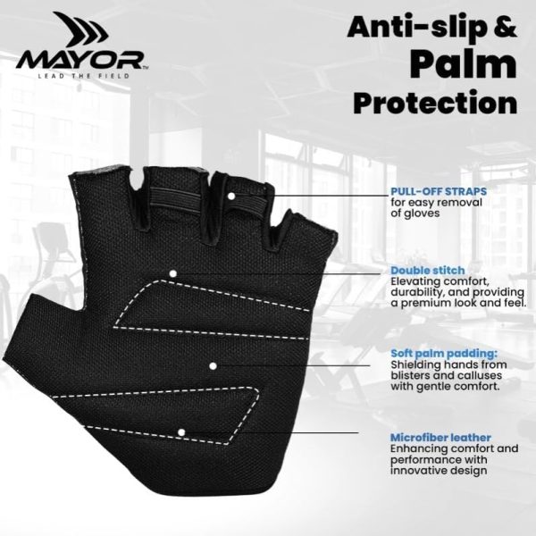 دست کش ورزشی Mayor Freedom Gym, Crossfit, Exercise & Sports Gloves- Ideal for Men & Women_Medium Size (Grey/Black) - تصویر 4
