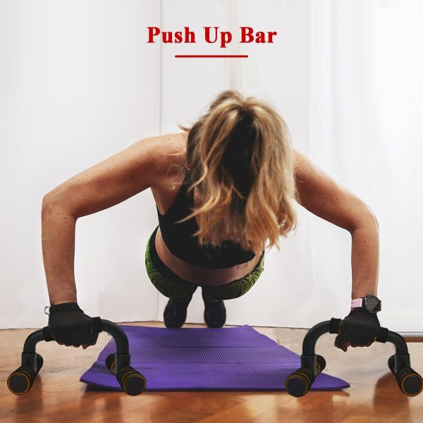 وسایل باشگاه خانگی  Push Up Bar Sit Up Stand Set Push-Up Fitness Bracket Board Portable Sit-Up Handle Ergonomic Muscle Workout Stand Floor Strength Training Equipment Exercise Sturdy Parallel Bar for Men Women Indoor Gym - تصویر 7