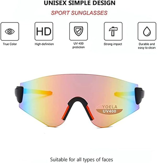 عینک آفتابی ورزشی Polarized Sunglasses Sports Glasses for Men Women UV Protection Cycling Sports Glasses Bike Running Driving Fishing Golf Rectangular Sports Sunglasses For Men Women Fishing Cycling Driving Running - تصویر 9