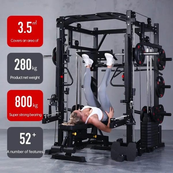 وسایل باشگاه خانگی  MIRACLE FITNESS ALL-IN-ONE FUNCTIONAL TRAINER MACHINE WITH SMITH CABLE CROSSOVER 2*48Kg WEIGHTS STACK - تصویر 5