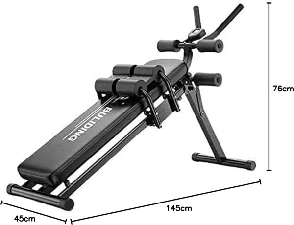وسایل باشگاه خانگی ULTIMAX Sit Up Bench, Incline Decline Bench with Resistance Bands Workout Full Body for Home Gym, Abdominal Exercise Equipment, Suitable Men and Women, Black - تصویر 8