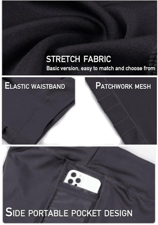 لگ ورزشی زنانه Yoga Pants for Women with Pockets,High Waist Leggings Sport Pants Running Workout Leggings Compression Fitness Gym for Women - تصویر 8