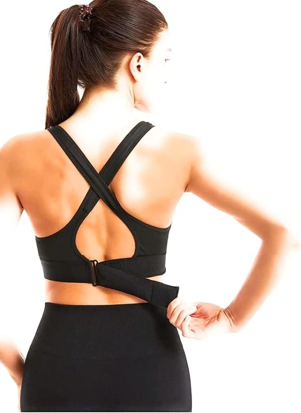 نیم تنه ورزشی Sports bras for women Wristband adjustable Strap Padded Max Support Front Zipper Adjustable Belt Tank Top Vest Underwear Workout Gym Yoga Bra Running Jogging Boxing Sweat Proof - تصویر 6