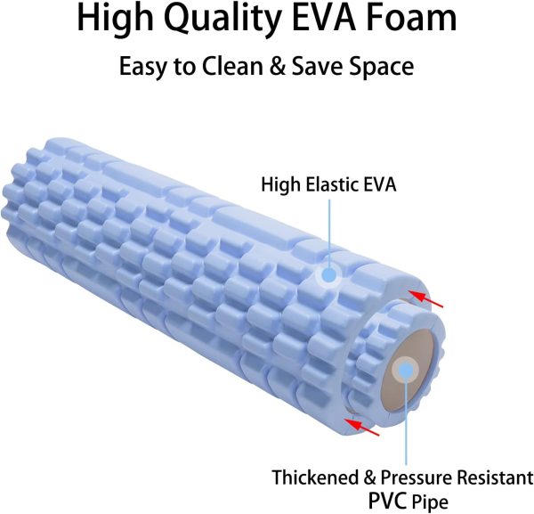 ماساژور ورزشی  Wesoke Foam Roller Set, High Density Density Deep Tissue Massager for Self Massage Exercise, Back Pain, Legs, Yoga, Relieve Muscles, Physical Therapy, Body Stretching - تصویر 5