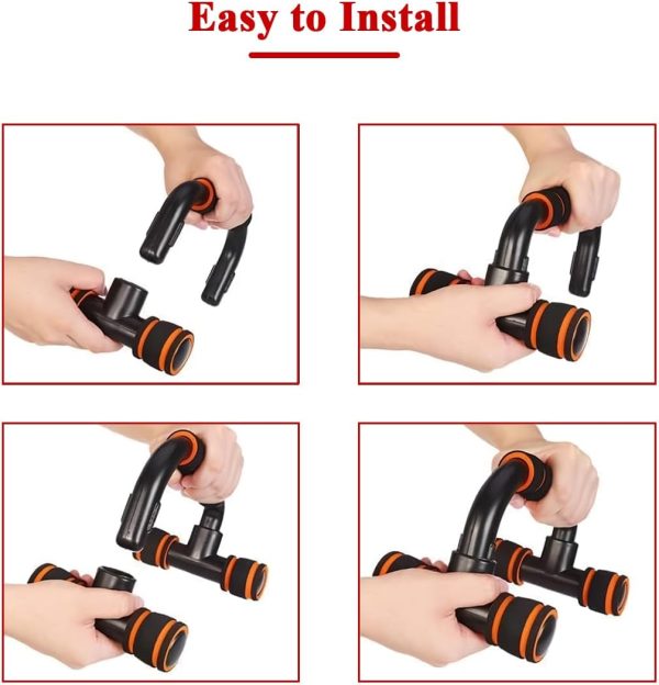 وسایل باشگاه خانگی  Push Up Bar Sit Up Stand Set Push-Up Fitness Bracket Board Portable Sit-Up Handle Ergonomic Muscle Workout Stand Floor Strength Training Equipment Exercise Sturdy Parallel Bar for Men Women Indoor Gym - تصویر 6