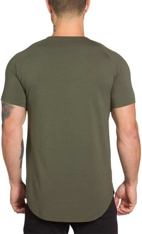 تی شرت ورزشی مردانه  Mens Gym Workout Slim Fit Short Sleeve T-Shirt Cotton Performance Athletic Shirts Running Fitness Tee - تصویر 6