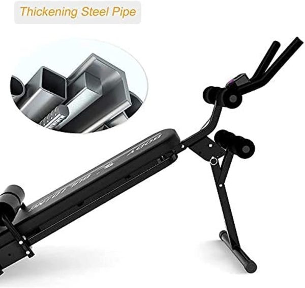 وسایل باشگاه خانگی ULTIMAX Sit Up Bench, Incline Decline Bench with Resistance Bands Workout Full Body for Home Gym, Abdominal Exercise Equipment, Suitable Men and Women, Black - تصویر 6