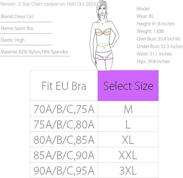 نیم تنه ورزشی Dress Cici Full Coverage Push Up Bra With Front Pushup Adjustable Hook, Seamless, Longline High Support Sports Bra - تصویر 5