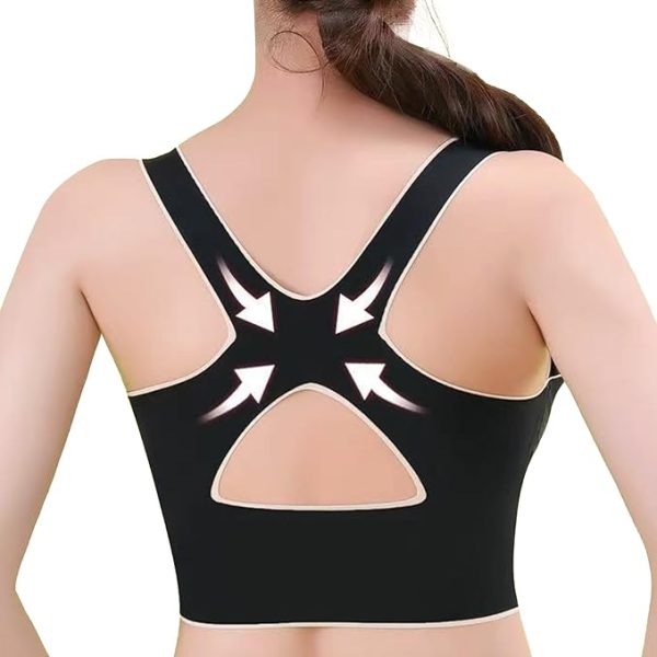 نیم تنه ورزشی Dress Cici Full Coverage Push Up Bra With Front Pushup Adjustable Hook, Seamless, Longline High Support Sports Bra - تصویر 6