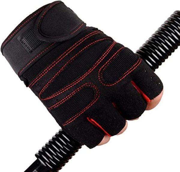 دست کش ورزشی Fitness Gloves Gym Weight Lifting Body Building Exercise Workout Half Finger Gloves For Men L - تصویر 4
