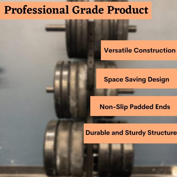 وسایل باشگاه خانگی 1441 Fitness Dumbbell Weight Plate Rack Tree Storage Stand with 4 Olympic Standard Bar Holder, Easy Storage and Removal Home Gym Equipment, Weight Capacity - 1000 LBS/453.5 KG - تصویر 8
