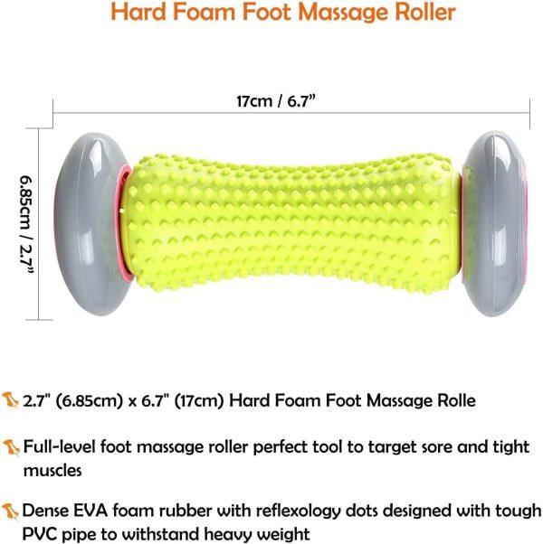 ماساژور ورزشی  Foot Massage Roller, Deep Tissue Trigger Point Muscle Roller Stick to Relieve Pain and Stress Plantar Fasciitis Recovery Therapy Tool Foot Massager for Tight Muscles, Feet, Hands, Arms, Legs - تصویر 9