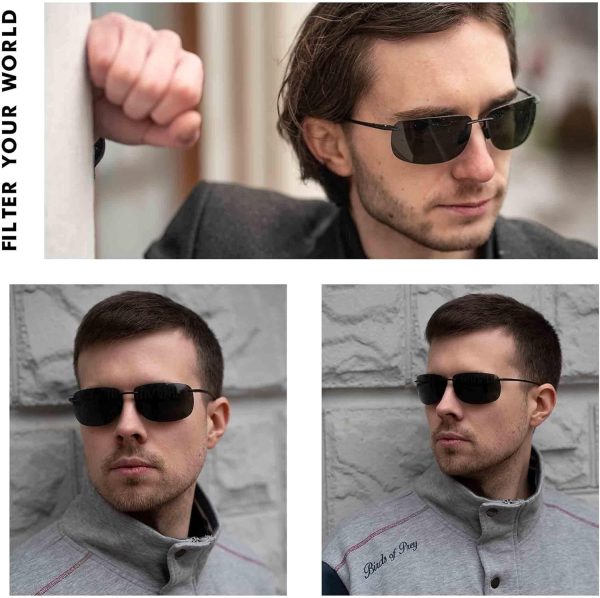 عینک آفتابی ورزشی JIM HALO Sport Sunglasses for Men Women TR90 Rimless Frame for Running Fishing Cycling Driving, Polarized Grey, One size - تصویر 9