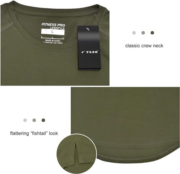 تی شرت ورزشی مردانه  Mens Gym Workout Slim Fit Short Sleeve T-Shirt Cotton Performance Athletic Shirts Running Fitness Tee - تصویر 7