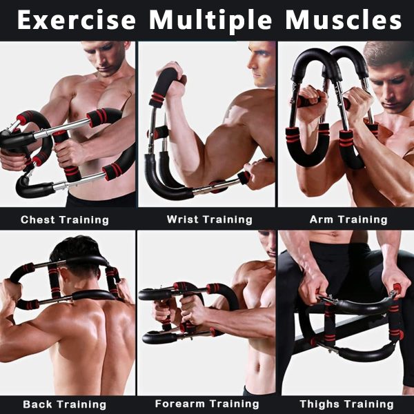 وسایل باشگاه خانگی Twister Arm Exerciser Wrist Strengthener, Adjustable Tension Forearm Exerciser Chest Expander Upper Body Hand Workout Strength Trainer Portable Spring Resistance Home Gym Equipment for Muscle Improve - تصویر 8