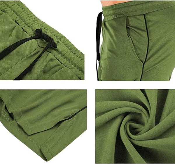 شلوارک ورزشی مردانه EVERWORTH mens Ew_m_hotshort109_greenbk_xl slim - تصویر 7