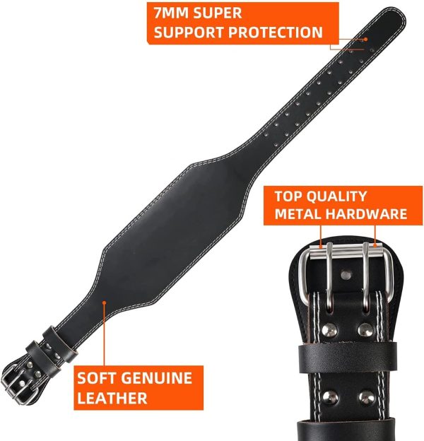 کمربند ورزشی KASTWAVE Weightlifting Belt for Men and Women Durable Comfortable Material and Adjustable Buckle for Gym Fitness, Muscle Building, Squats, Strength Exercise Training 4.5 Inch Width - تصویر 5