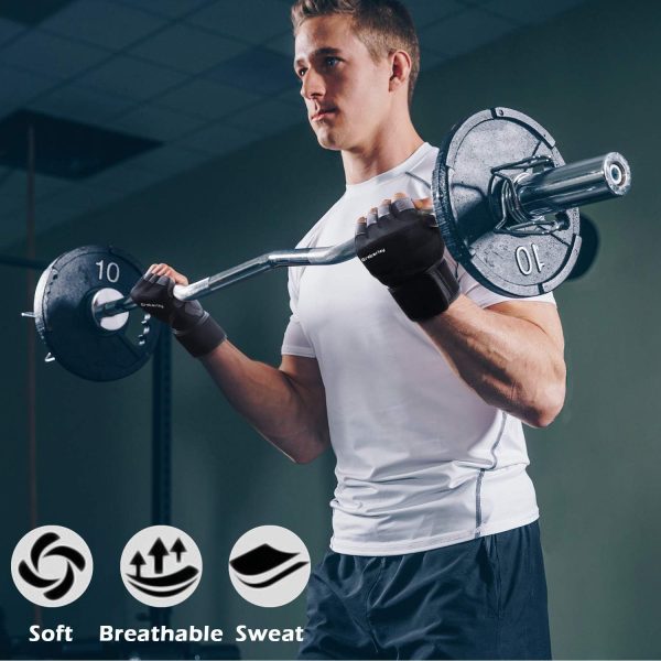 دست کش ورزشی Grebarley Fitness Gloves, Training Gloves for Men and Women - Fitness Gloves for Strength Training, Bodybuilding, Weight Sports and Crossfit Training - تصویر 4
