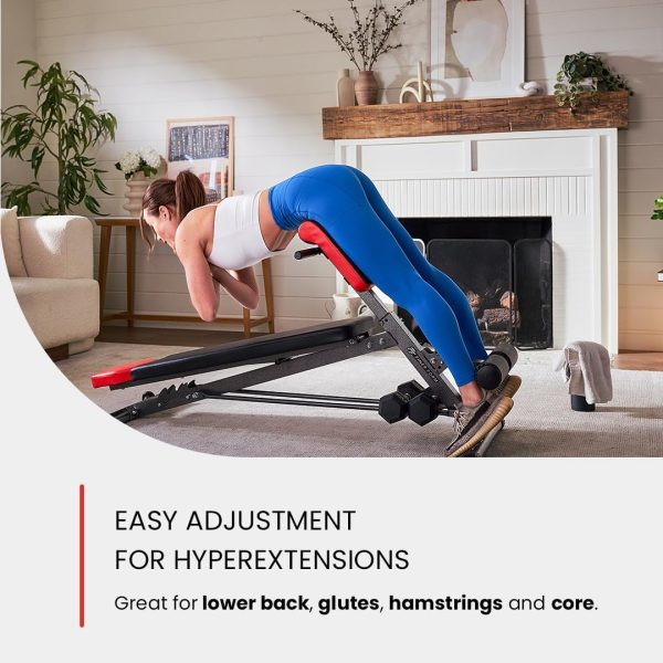وسایل باشگاه خانگی  FINER FORM Multi-Functional Adjustable Weight Bench for Total Body Workout – Hyper Back Extension, Roman Chair, Ab Sit up Bench, Decline Bench, Flat Bench. Great Equipment - تصویر 6