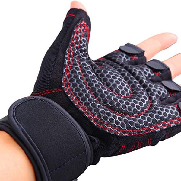 دست کش ورزشی Fitness Gloves Gym Weight Lifting Body Building Exercise Workout Half Finger Gloves For Men L - تصویر 6