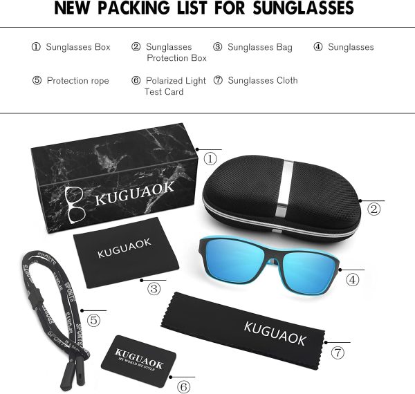 عینک آفتابی ورزشی KASTWAVE Polarized Sports Sunglasses for Men Women, Cycling Sunglasses, Safety Sport Sunglasses, UV Protection Sunglasses for Driving Fishing Cycling Outdoor Sports - تصویر 5