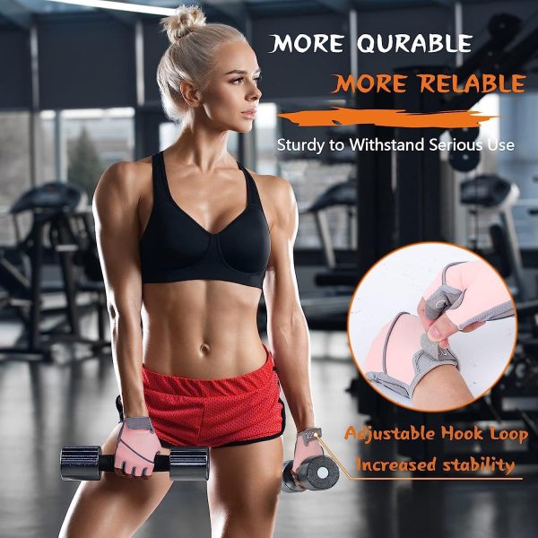 دست کش ورزشی SYOSI Gym Weight Lifting Workout Gloves for Women Padded Extra Grip Palm Protection Breathable for Exercise Weightlifting, Training, Fitness, Cycling, Hanging, Pull ups (M) - تصویر 5
