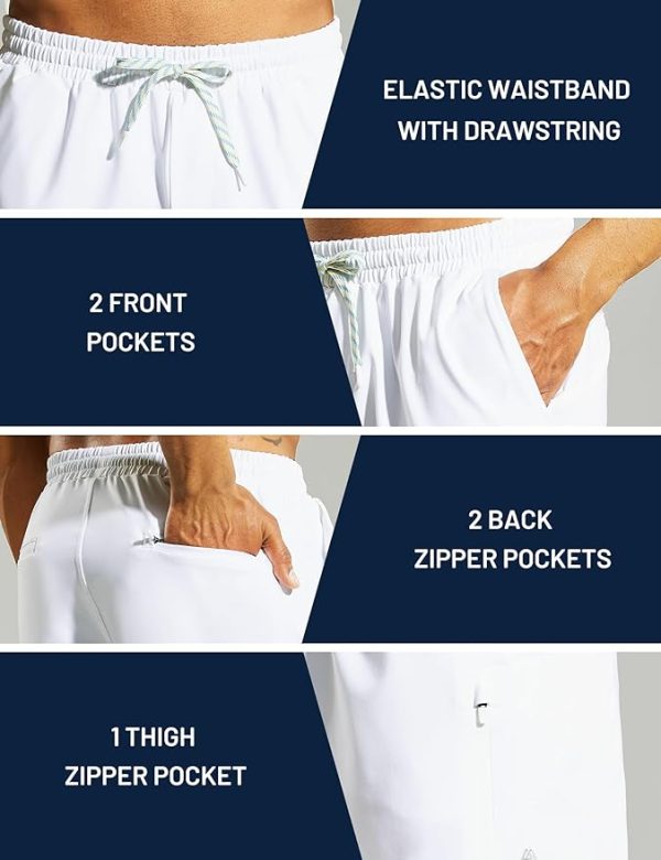 شلوارک ورزشی مردانه Haimont Men's 7" Inseam Athletic Gym Shorts with Pockets Dry Fit Running Hiking Outdoor Drawstring Shorts, Breathable - تصویر 8