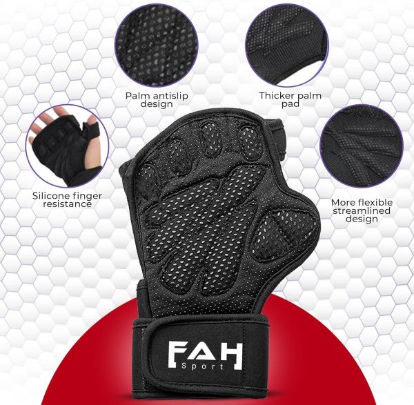 دست کش ورزشی FAH Sport Flexible Exercise Fitness Gloves - Men & Women - Wrist Support Gym Workout Gloves Perfect For Fitness, Weightlifting And Cycling Gloves with Mesh Bag - تصویر 6