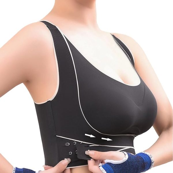 نیم تنه ورزشی Dress Cici Full Coverage Push Up Bra With Front Pushup Adjustable Hook, Seamless, Longline High Support Sports Bra - تصویر 7