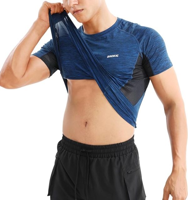 تی شرت ورزشی مردانه  BROKIG Mens Ultra-Cool Gym T-shirt,Dry Fit Sports Training Short Sleeve Shirts Lightweight Breathable Running Tee - تصویر 7