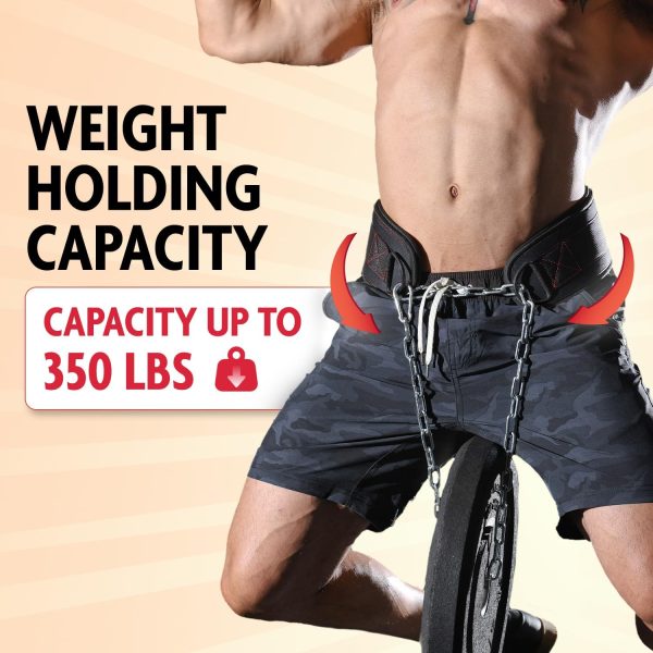کمربند ورزشی DMoose Dipping Belt with Chain For Pull Ups, Training, Weightlifting, Powerlifting and Bodybuilding Workouts, 36 Inches Heavy Duty Steel Lifting Chain, Comfortable Dip Belt With Neoprene Back Support - تصویر 7