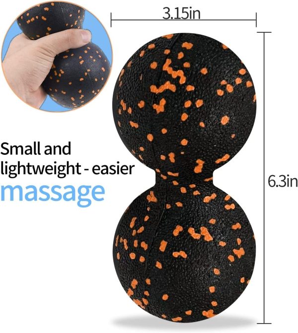 ماساژور ورزشی THE WHITE SHOP Massage Ball Massager for Shoulder Back Foot Neck and leg Rehabilitation Training Peanut Massager Daily Deep Massage Muscle Relaxation Massage Tool for Fascia Release - تصویر 6