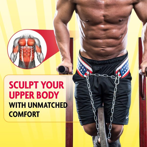 کمربند ورزشی DMoose Dipping Belt with Chain For Pull Ups, Training, Weightlifting, Powerlifting and Bodybuilding Workouts, 36 Inches Heavy Duty Steel Lifting Chain, Comfortable Dip Belt With Neoprene Back Support - تصویر 8
