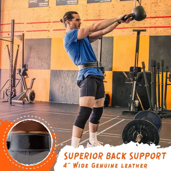 کمربند ورزشی KASTWAVE Weightlifting Belt for Men and Women Durable Comfortable Material and Adjustable Buckle for Gym Fitness, Muscle Building, Squats, Strength Exercise Training 4.5 Inch Width - تصویر 7