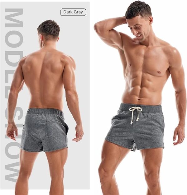 شلوارک ورزشی مردانه AMY COULEE Mens Running Shorts 3 inch Training Workout Gym Shorts Cotton Casual Sweat Shorts with Pockets - تصویر 7