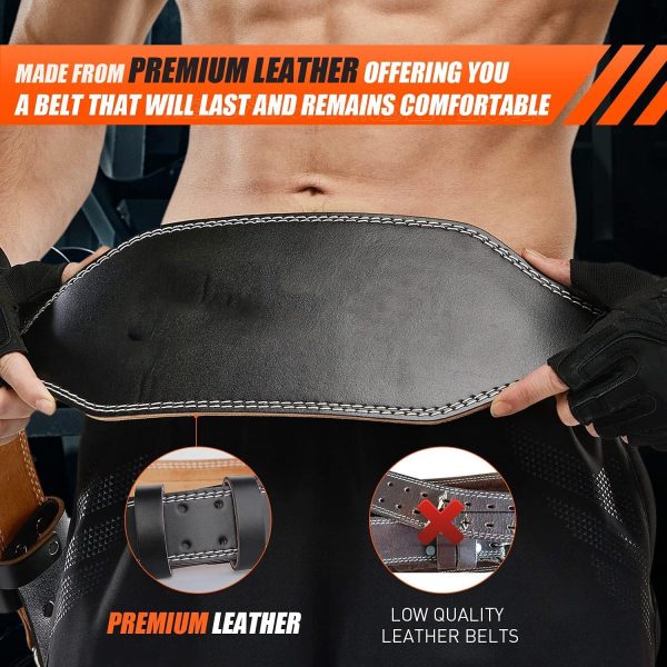 کمربند ورزشی KASTWAVE Weightlifting Belt for Men and Women Durable Comfortable Material and Adjustable Buckle for Gym Fitness, Muscle Building, Squats, Strength Exercise Training 4.5 Inch Width - تصویر 10