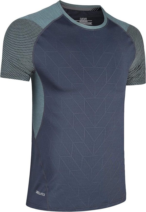 تی شرت ورزشی مردانه  Watflow Short Sleeve Sport T-shirt Basic Compression for Men Active Quick Dry Crew Neck Athletic Running Gym Workout Lightweight Cool Dry Rashguards Tee Tops - تصویر 6