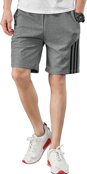 شلوارک مردانهMen's Workout Shorts Elastic Waist Athletic Shorts Running Casual Lightweight Hiking Gym Shorts with Pockets