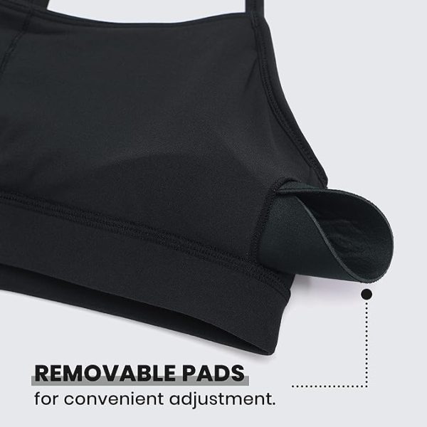 نیم تنه ورزشی CRZ YOGA Y Back Sports Bra for Women - Padded Racerback Spaghetti Straps Thin Strap Low Impact Workout Yoga Bra - تصویر 6
