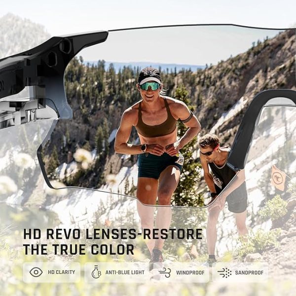 عینک آفتابی ورزشی TOREGE Z87 Sports Sunglasses for Men and Women-UV Protection, Ideal for Cycling, Fishing, Baseball, Running, Golf Iceman - تصویر 8