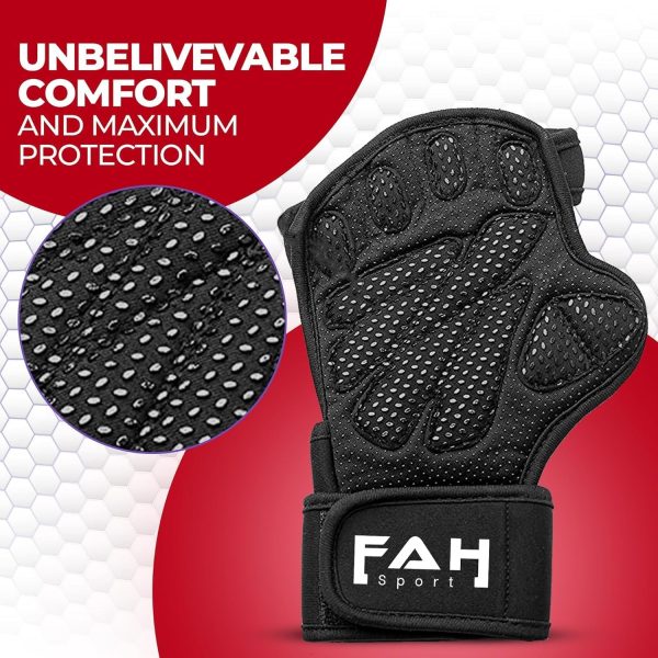 دست کش ورزشی FAH Sport Flexible Exercise Fitness Gloves - Men & Women - Wrist Support Gym Workout Gloves Perfect For Fitness, Weightlifting And Cycling Gloves with Mesh Bag - تصویر 8
