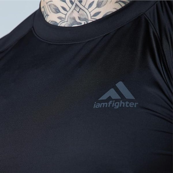 تی شرت ورزشی مردانه IAMFIGHTER Quick-Dry Black Compression Shirt - Premium Gym & Running Apparel For Men, Athletic Wear For Trainings - تصویر 7